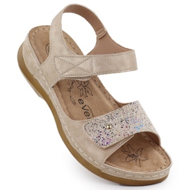 Evento Sandale pentru femei pentru Eveto Beige 8988 bej Evento Sandale pentru femei pentru Eveto Beige 8988 bej