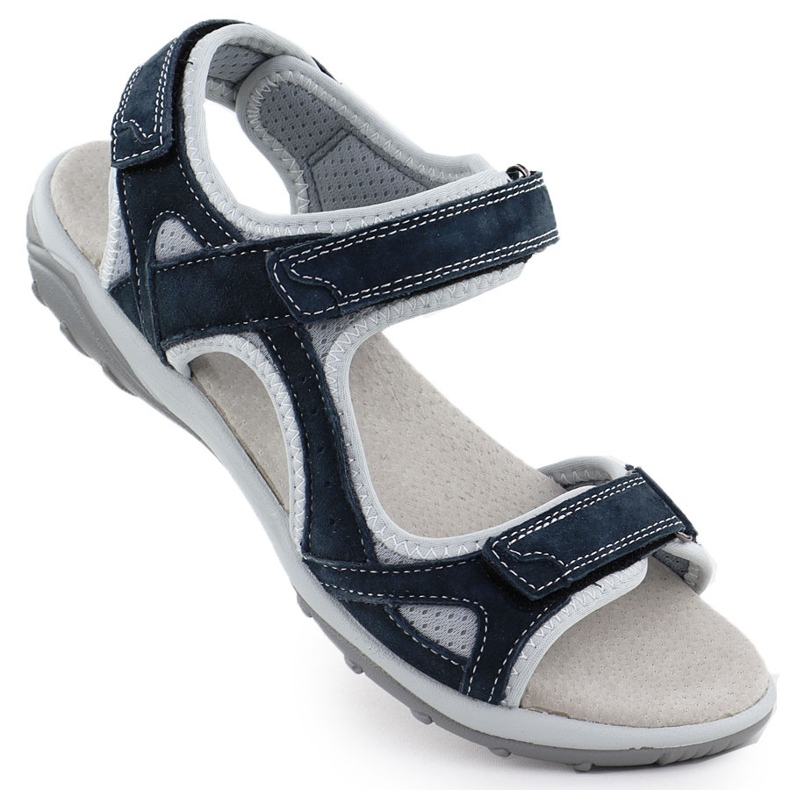 Cambell Camell AL94327 Sandale Velcro din piele albastră bleumarin albastru