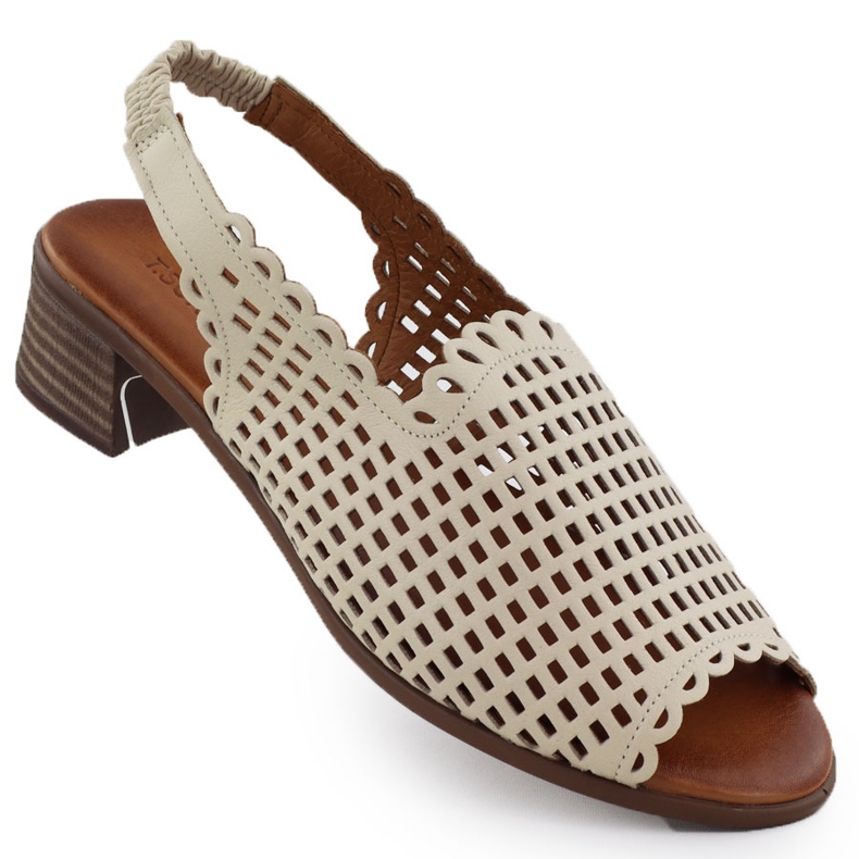 Sandale din piele pentru femei Beige Openwork Beige T.Sokolski L25-707 bej