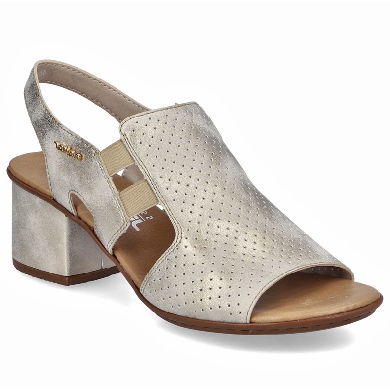 Sandale cu tocuri înalte pentru femei Golden Rieker 64665-60 de aur