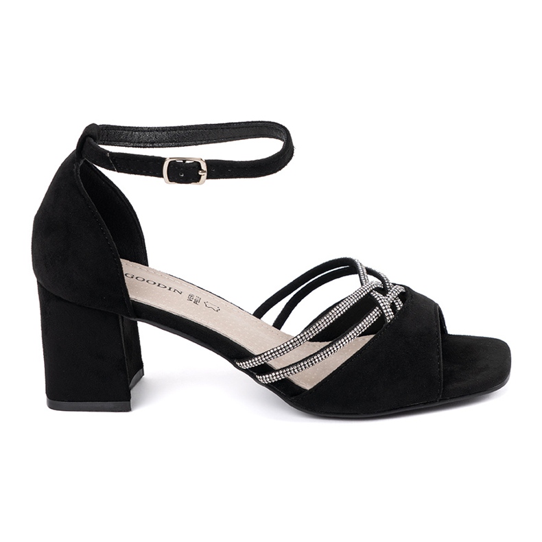 Goodin Sandale de piele de căprioară neagră pe post negru