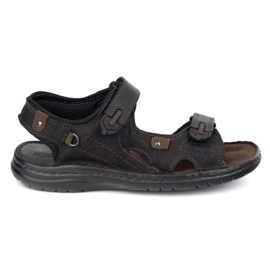 KOMODO Sandale din piele de 552k pentru bărbați cu velcro - Perfect pentru vară pentru bărbați activi negri negru KOMODO Sandale din piele de 552k pentru bărbați cu velcro - Perfect pentru vară pentru bărbați activi negri negru