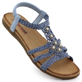 Sandalele confortabile pentru femei a alunecat Blue Artiker 56C1325 albastru