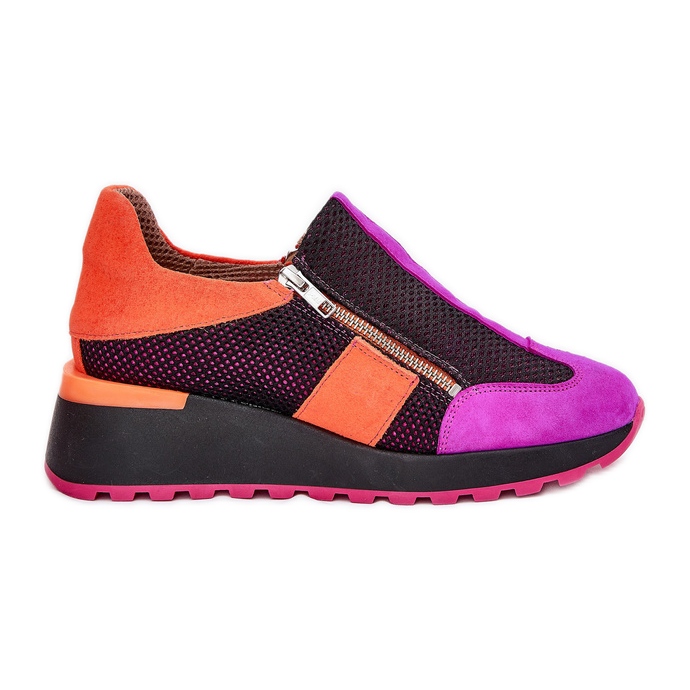 Adidași din piele pe Wedge Maciejka 06853-15 Negru