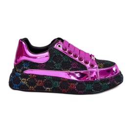 Adidaje decorate pentru femei pe platforma neagră GOE NN2N4006 negru