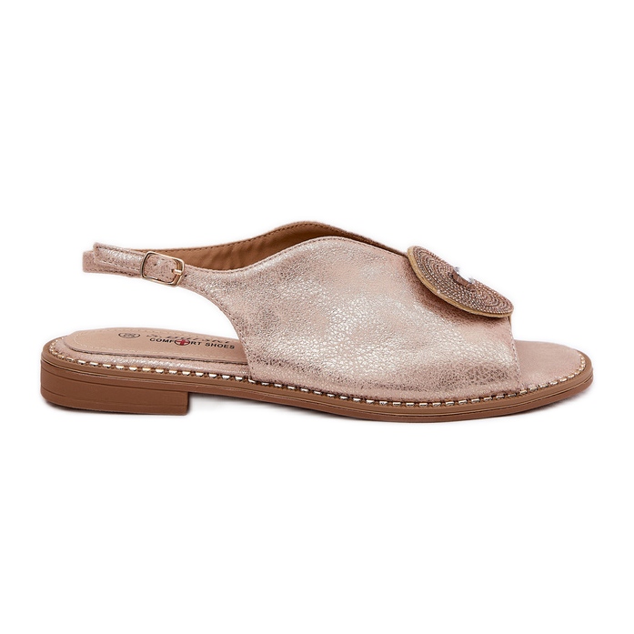 S.Barski Sandaluri strălucitoare pentru femei Detaliu decorativ S. Barski KV51-012 Aur roz de aur