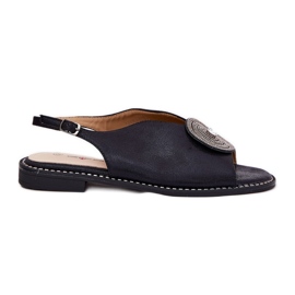 S.Barski Sandaluri strălucitoare pentru femei Detaliu decorativ S. Barski KV51-012 Negru