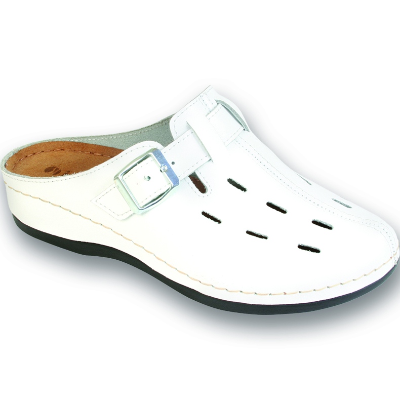 Dr.orto Befado pentru femei papuci din piele PU 179d009 White alb Dr.orto Befado pentru femei papuci din piele PU 179d009 White alb