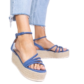 Sandale albastre espadrilles pe platformă albastru