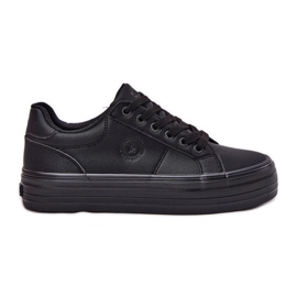Adidași pentru femei din piele eco pe platformă Big Star RR274299 Negru Adidași pentru femei din piele eco pe platformă Big Star RR274299 Negru