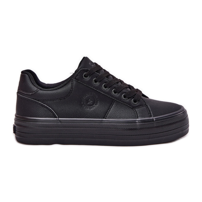 Adidași pentru femei din piele eco pe platformă Big Star RR274299 Negru