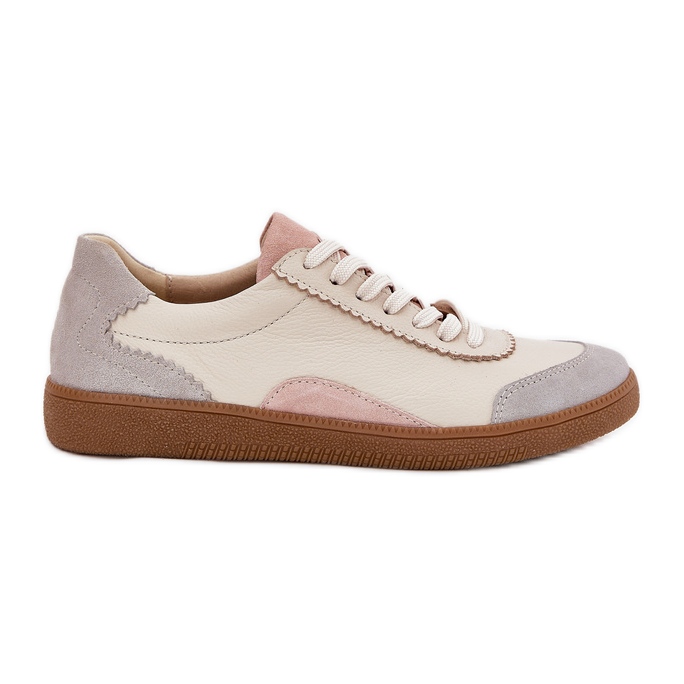 Adidași de piele pentru femei Zazoo N1220 Beige bej