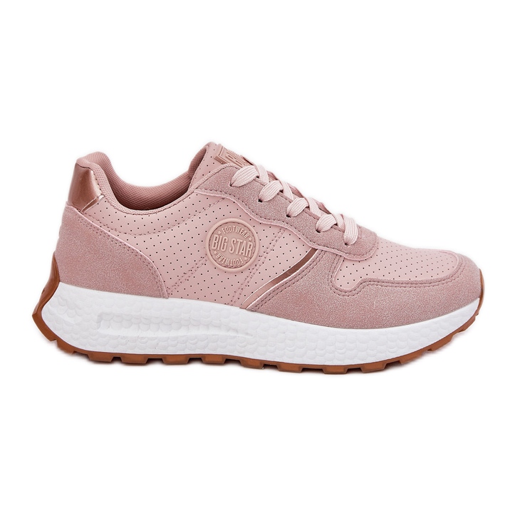 Adidași pentru femei pe platformă Big Star RR274489 Hi-Polish Pink System roz
