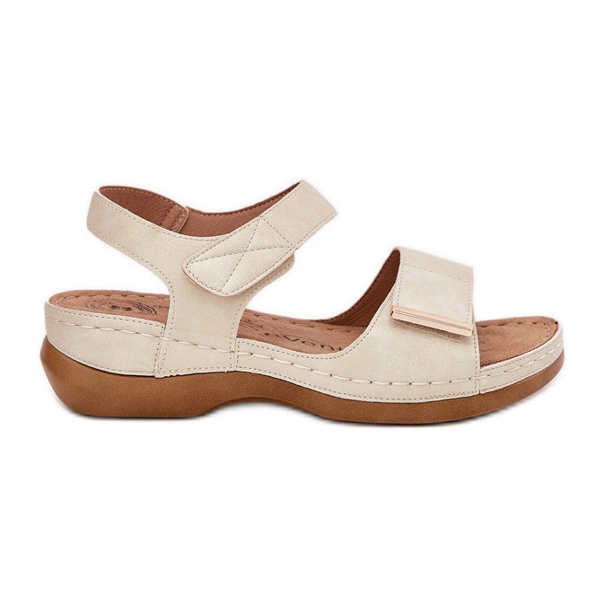 Evento Sandale confortabile pentru femei Velcro de aur