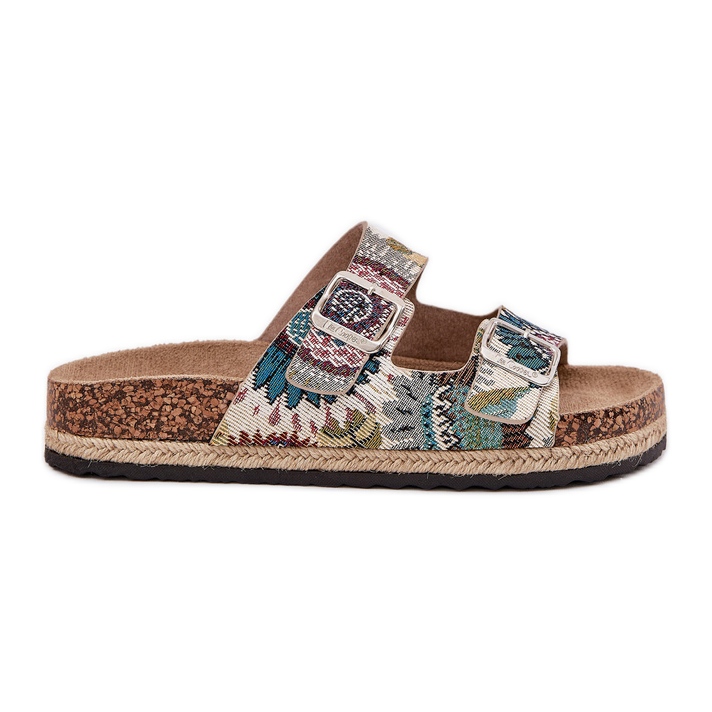 Papuci pentru femei modelate pe o platformă de plută cu Lee Cooper LCW-25-35-3483L Multicolor bej Papuci pentru femei modelate pe o platformă de plută cu Lee Cooper LCW-25-35-3483L Multicolor bej