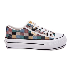 Adidași pentru femei modelate pe Lee Cooper LCW-25-31-3441L Platforma multicolor bej