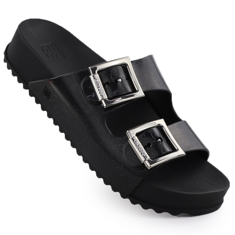 Flip -flops pentru femei cu catarame de plajă din piscină neagră Zaxy RR285058 negru