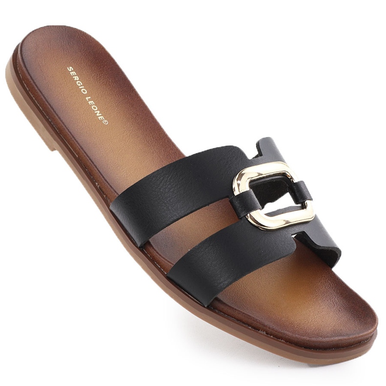 Sergio Leone FLIP -FLIP -FLOPS CU DECORARE SERGIO LEONO SK077H negru
