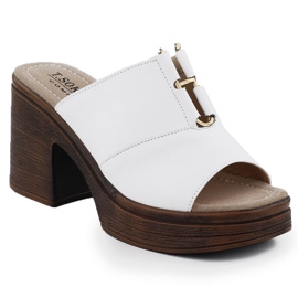 FLIP-uri de piele pentru femei pe White Post T.Sokolski L25-13 alb FLIP-uri de piele pentru femei pe White Post T.Sokolski L25-13 alb