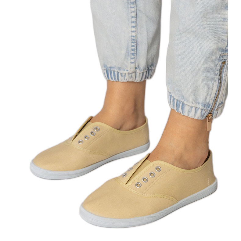 Tenisi slip-on din stofă gri Tenisi slip-on din stofă gri