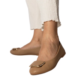 Ballerine pentru femei maro cu zirconii