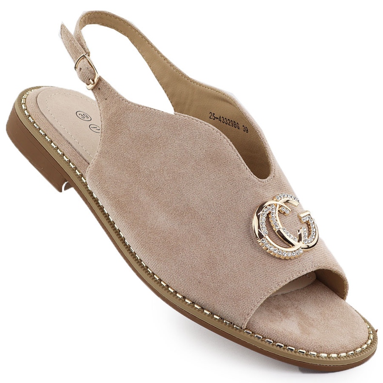 Sandale pentru femei construite cu decorare bej 43329 Potocki