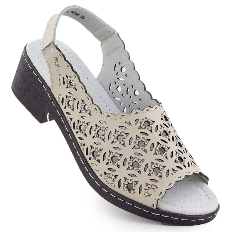 Sandale de piele pentru femei deschise pe pad Beige T.Sokolski L25-25 bej Sandale de piele pentru femei deschise pe pad Beige T.Sokolski L25-25 bej