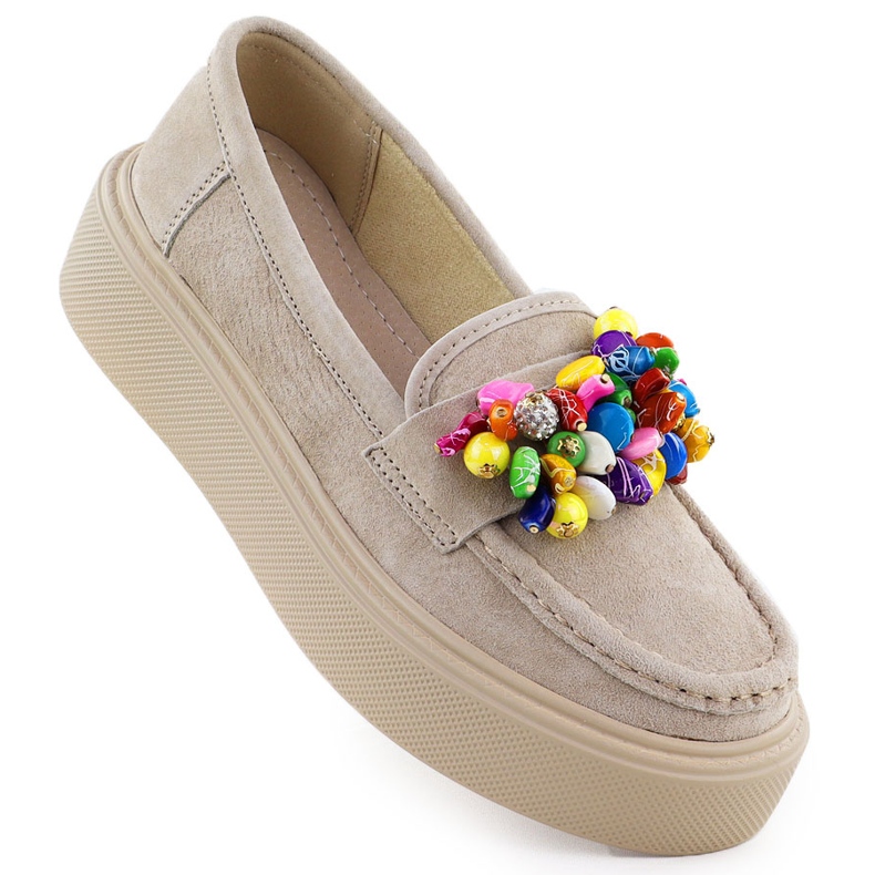 Plăceri din piele pe platformă cu bej bege Filippo DP6765 Plăceri din piele pe platformă cu bej bege Filippo DP6765