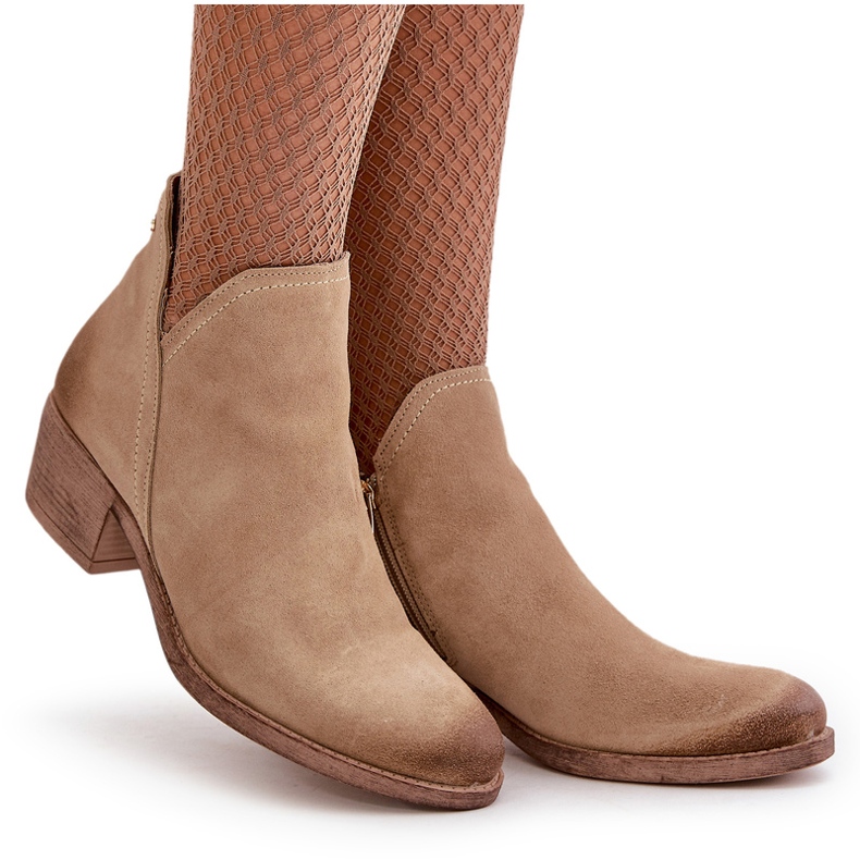 Zazoo 60475 Suede Heels Insulate Beige Beige bej