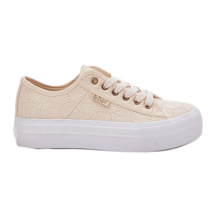 Adidași pentru femei cu dantelă Lee Cooper LCW-25-31-3440L Beige bej
