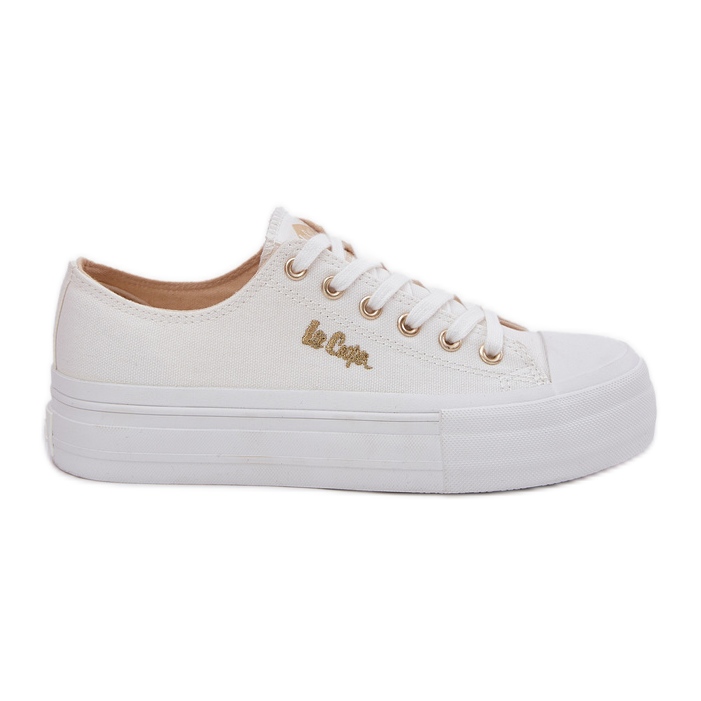 Adidașii pentru femei pe platforma Lee Cooper LCW-25-02-3289 White alb