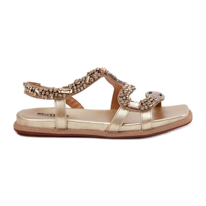 ARTIKER Sandale pentru femei cu decor Eco Eco Shose Artker 56C1362 Aur de aur