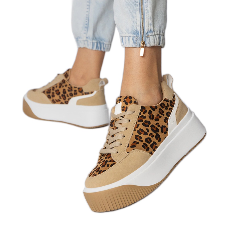 Adidași de leopard pentru femei de la Ekozamszu maro