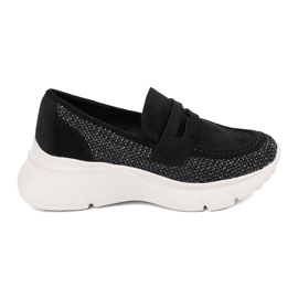 Seastar Pantofi negri pe talpă groasă negru Seastar Pantofi negri pe talpă groasă negru