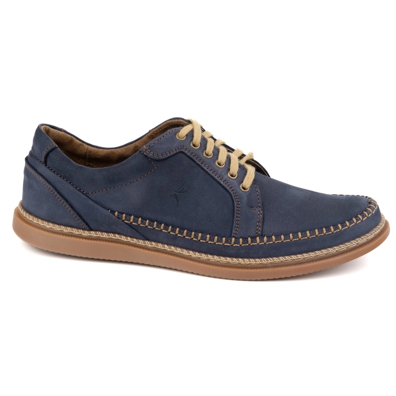 Antex Pantofi pentru bărbați din piele Model casual 313GT Blue Navy albastru