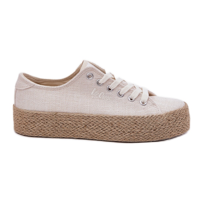 Adidași pentru femei pe platformă cu Lee Cooper LCW-25-02-3284 Braid bej