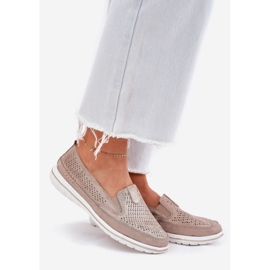 EVento Zlota OpenWork Openwork Loafers de aur