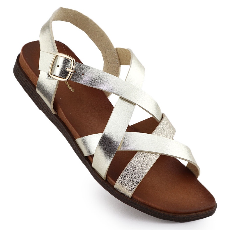 Sandale plate pentru femei Sergio Leone SK088H Romanes Romans de aur