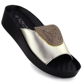 S.Barski Rezumat din piele feminină vara dulce cu zirconia złote S. Barski KV51-028 de aur