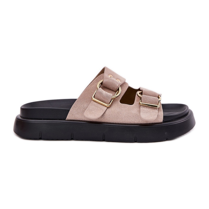 Big Star Flip -uri din piele de căprioară pentru femei cu stele mari decorative RR274659 Cleme roz deschis