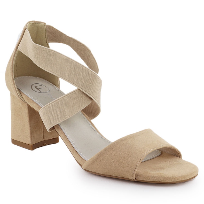 Sandale pentru femei pe post introduse pe elastica bej Filippo DS6920