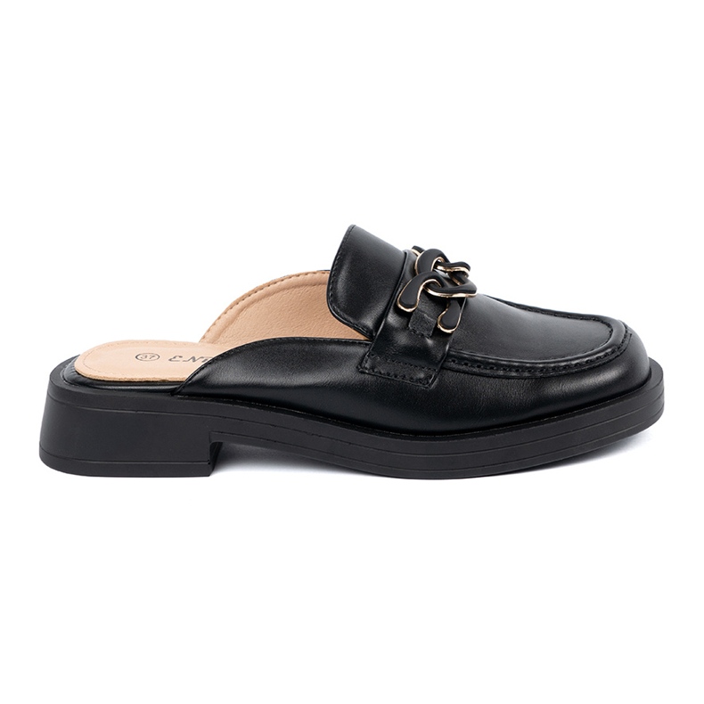 Shelvt Flip -flop -uri eco -ale lui Black -Lowheh cu un lanț cu un lanț negru
