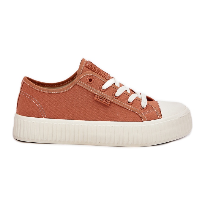 Material Sneakers pentru femei pe Big Star RR274778 Platforma Orange portocale