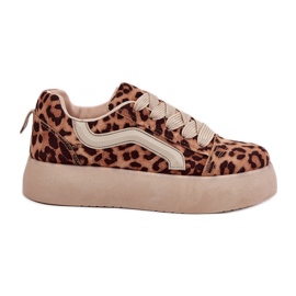 Inna Pantofi de damă cu platformă Leopard bej Inna Pantofi de damă cu platformă Leopard bej