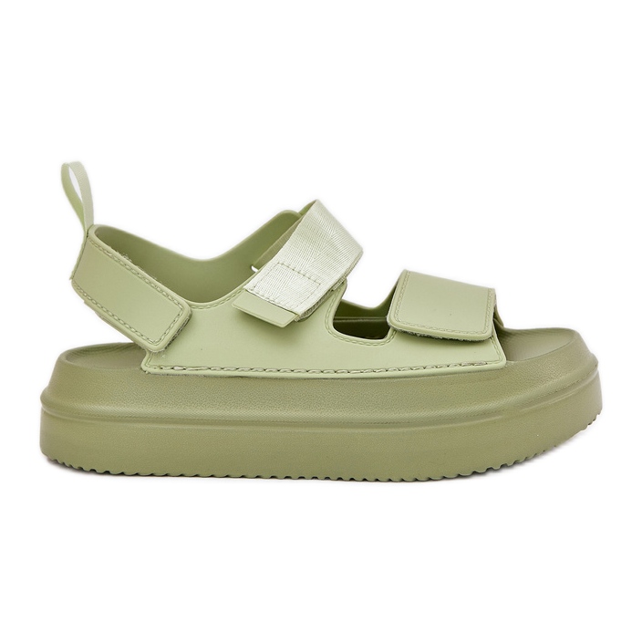 Inna Sandale pentru femei pe platformă cu Velcro Green verde