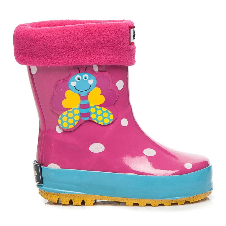 American Club Wellies cu fluturi roz