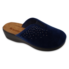 Insert de piele pentru femei Inblu Inblu 155D164 Navy Blue cu strasuri albastru Insert de piele pentru femei Inblu Inblu 155D164 Navy Blue cu strasuri albastru