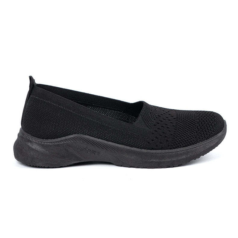 Shelvt Pantofi sport negri cu slip-on negru