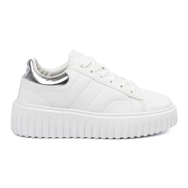 Shelvt Adidași albi pentru femei cu inserții de argint