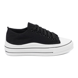 Shelvt Adidași negri pentru femei cu o talpă albă negru Shelvt Adidași negri pentru femei cu o talpă albă negru
